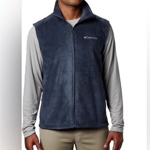 Men's Columbia Full Zip Fleece Vest size Medium Dark Blue/Navy - Outdoor Layer